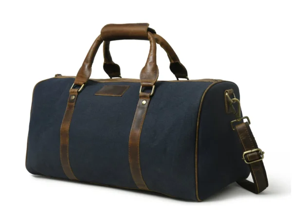 54_85abaca1-b247-476a-8dbe-963ae56cb313_1400x1400 Handcrafted Campbell blue canvas and buffalo leather duffel bag with brass hardware