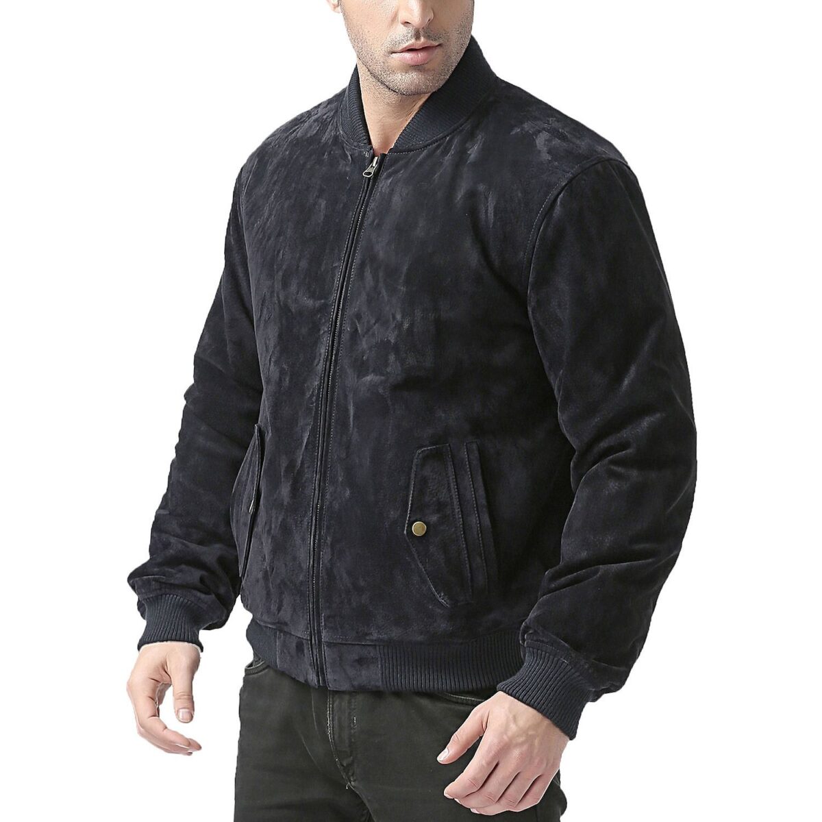 Men’s BGSD Urban Suede Leather Bomber Jacket