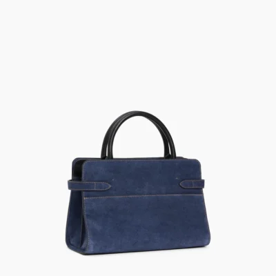 Medium Suede Handbag in Denim Blue