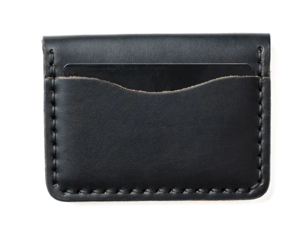 leather-5-card-wallet-black-popov-leather-41310248894687 Open Legacy Leather 5-Card Wallet in black, showing two card slots on each side and a central cash/receipt pocket.